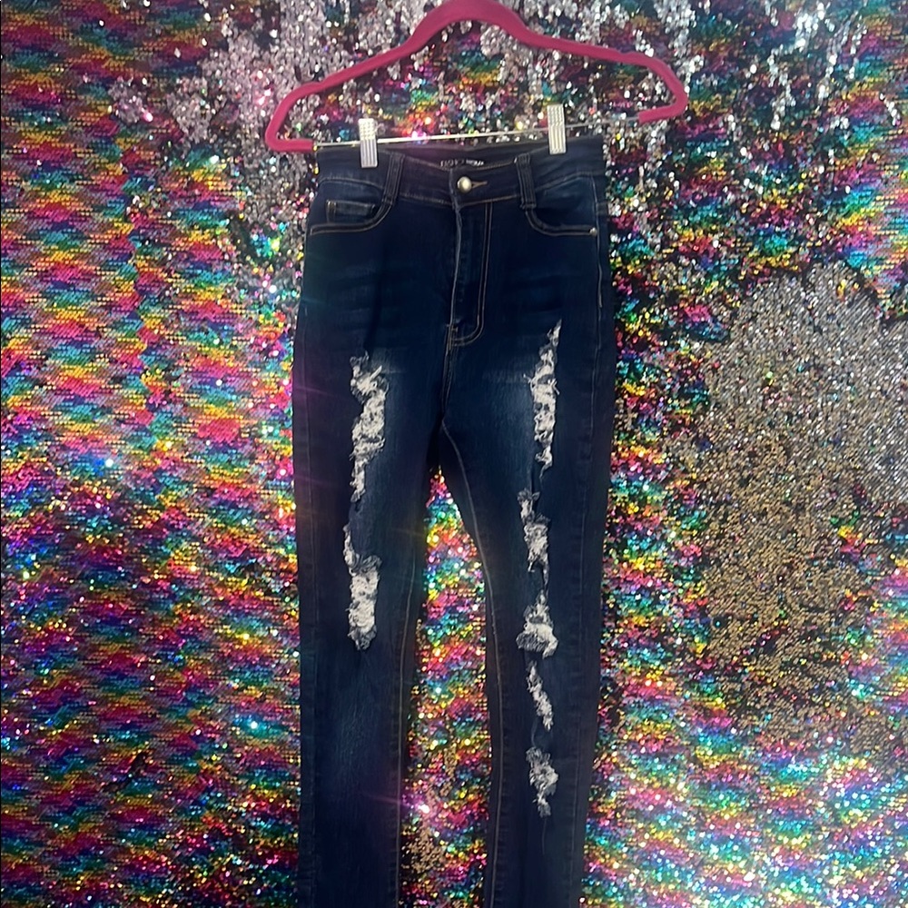 Distressed Blue Jeans for Women